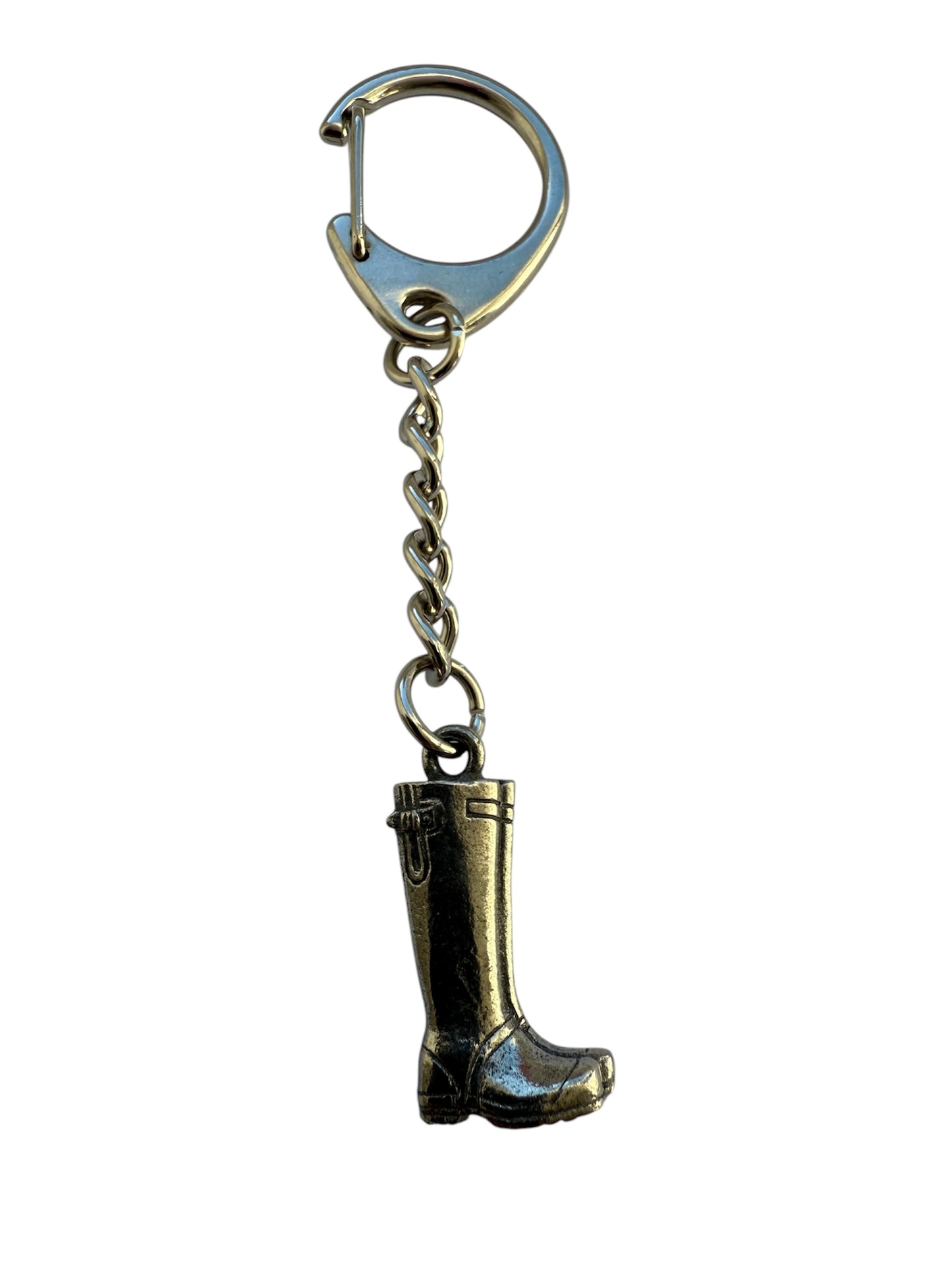 Wellington Boot Silver Pewter Keyring
