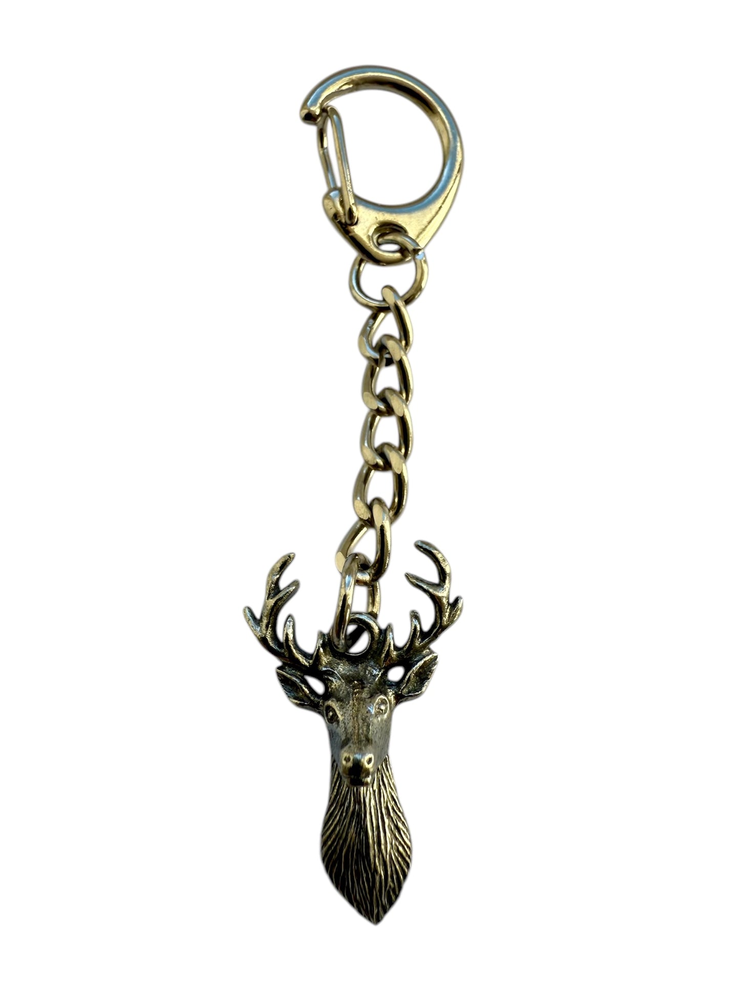 Stag Head Quality Silver Pewter Keyring