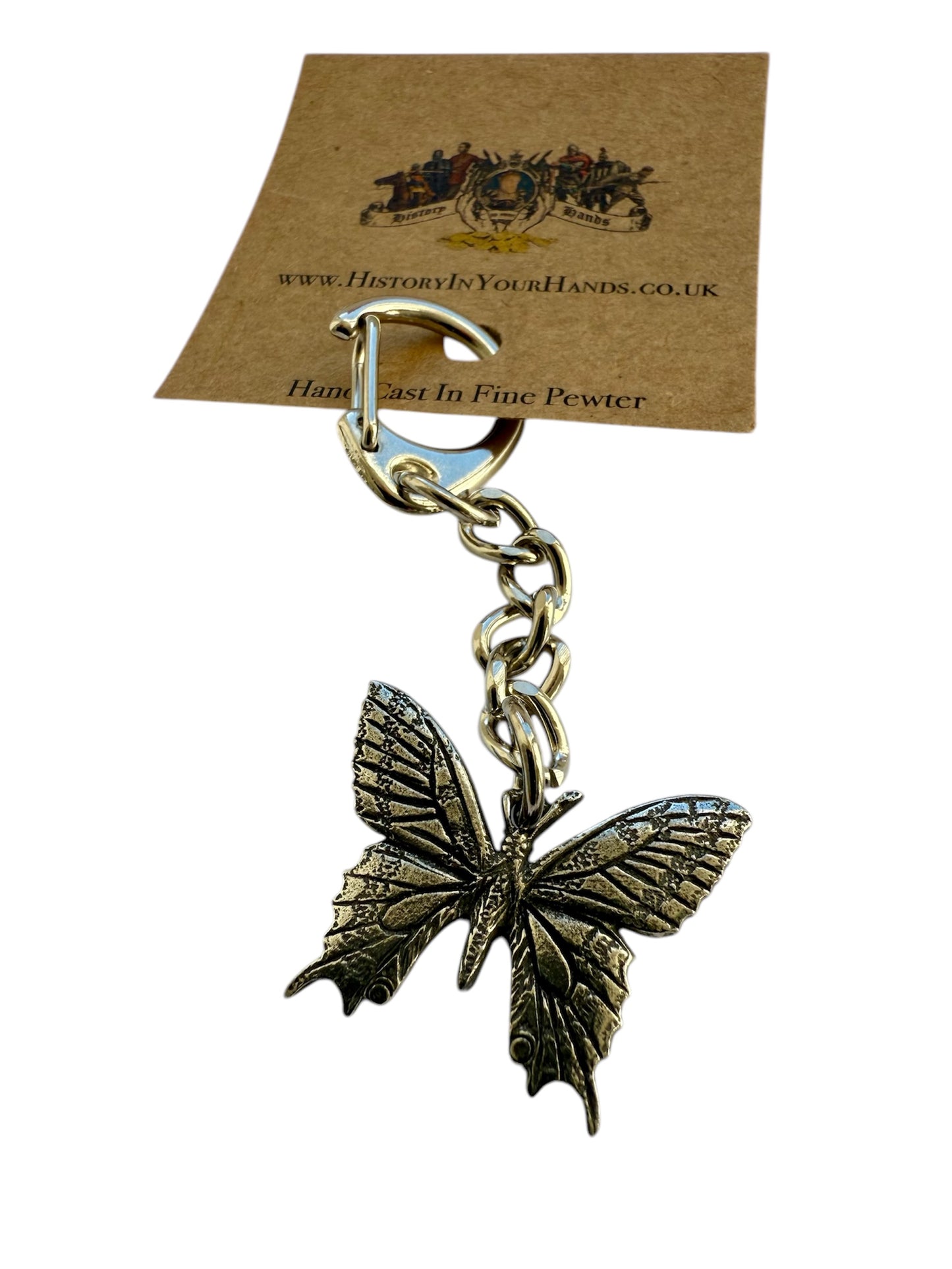 Swallowtail Butterfly Silver Pewter Keyring