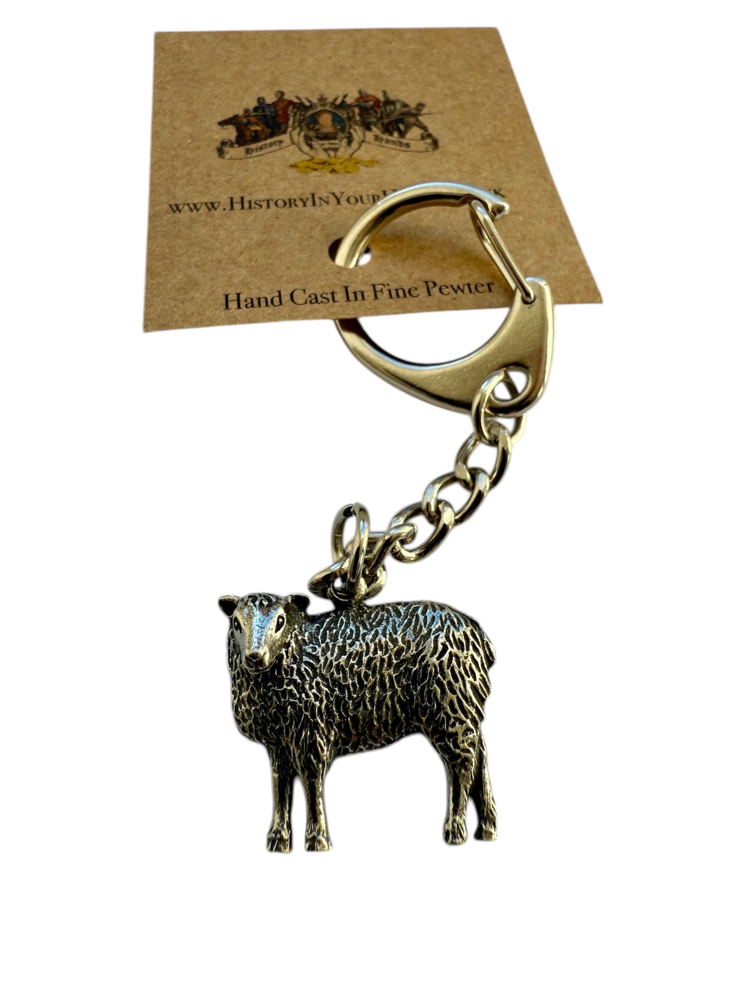 Sheep Quality Silver Pewter Keyring