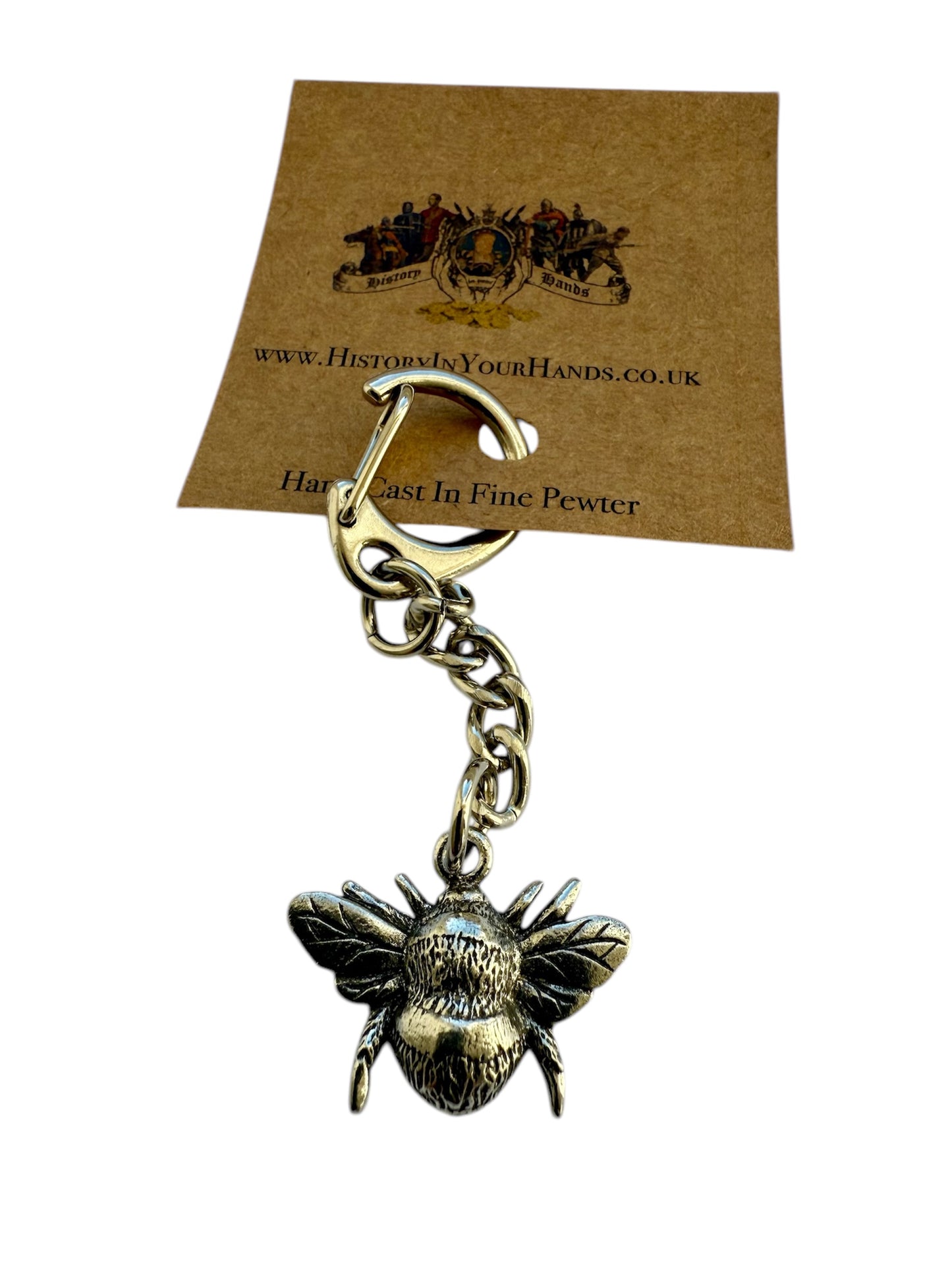 Bumble Bee Silver Pewter Keyring Quality Keychain