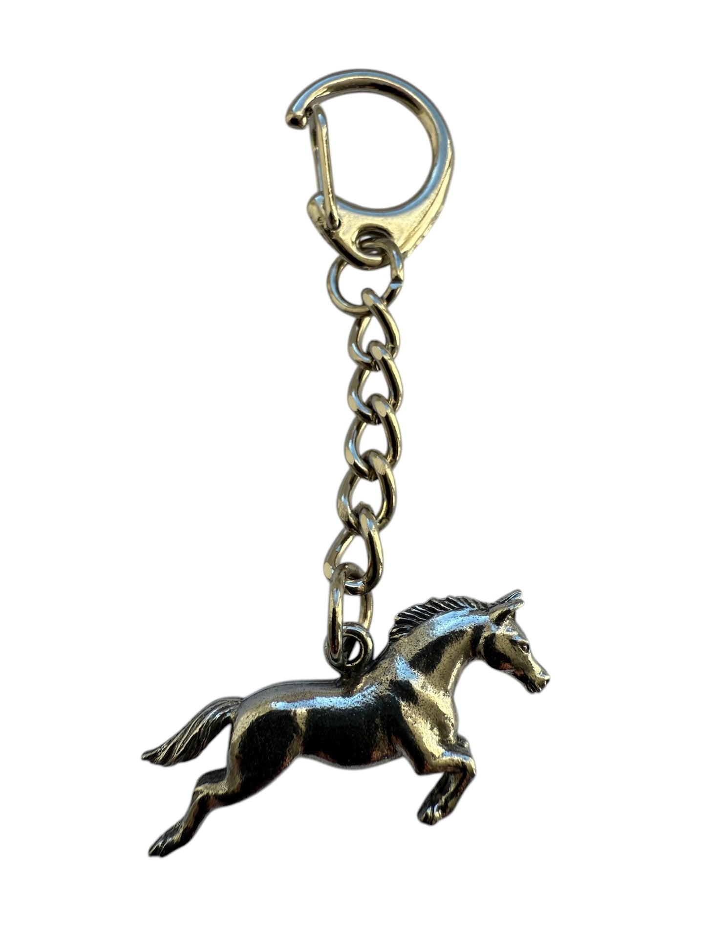 Galloping Horse Quality Silver Pewter Keyring