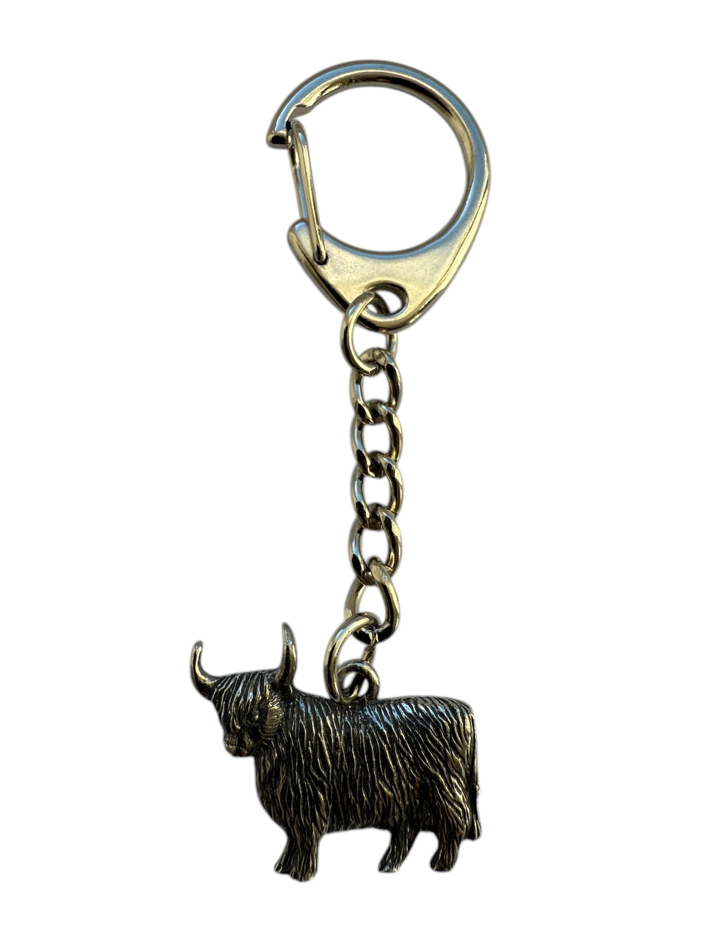 Highland Cow Quality Silver Pewter Keyring