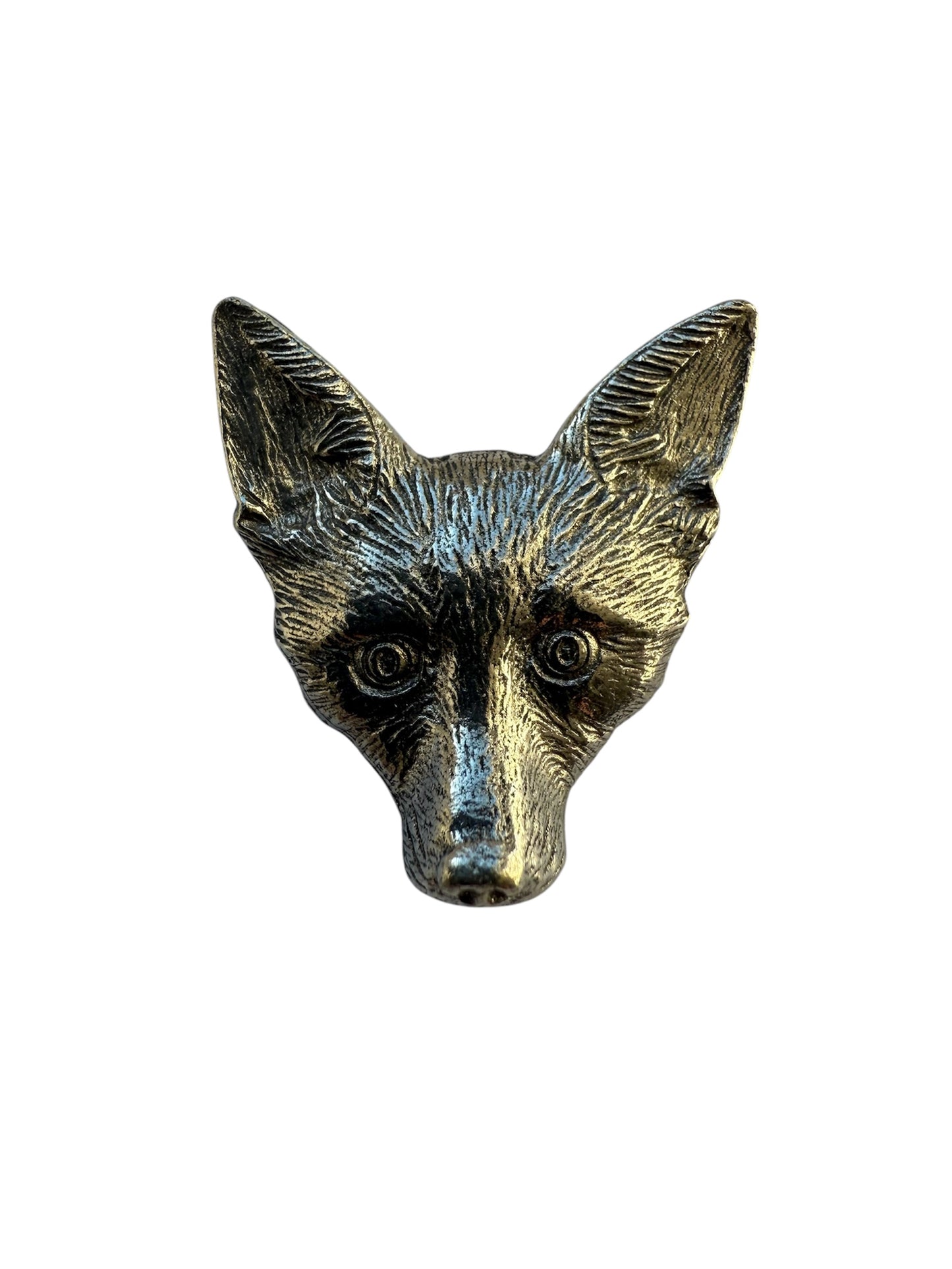 Fox Silver Pewter Pin Badge