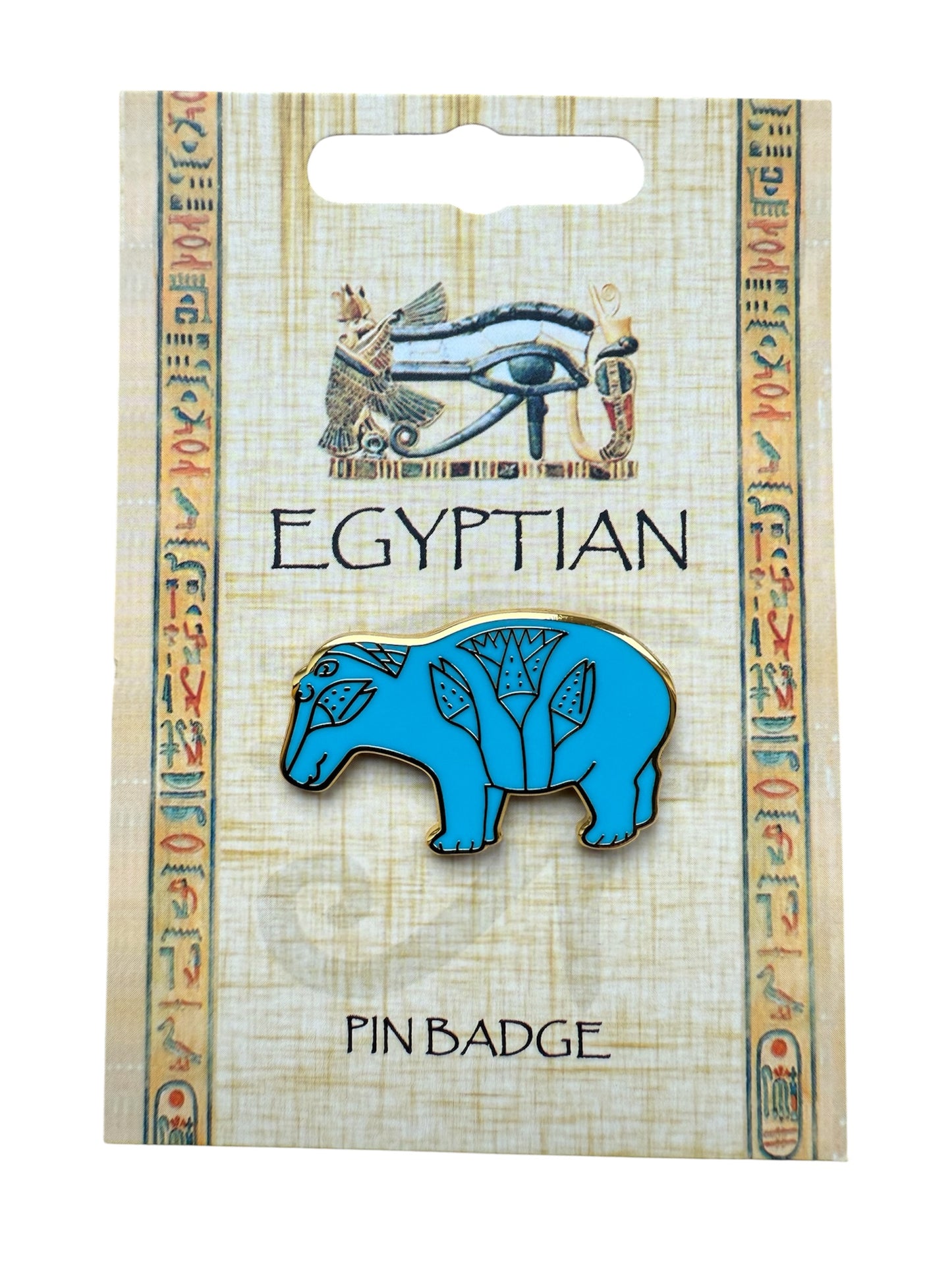 Egyptian Hippo Enamel Pin Badge Hippopotamus