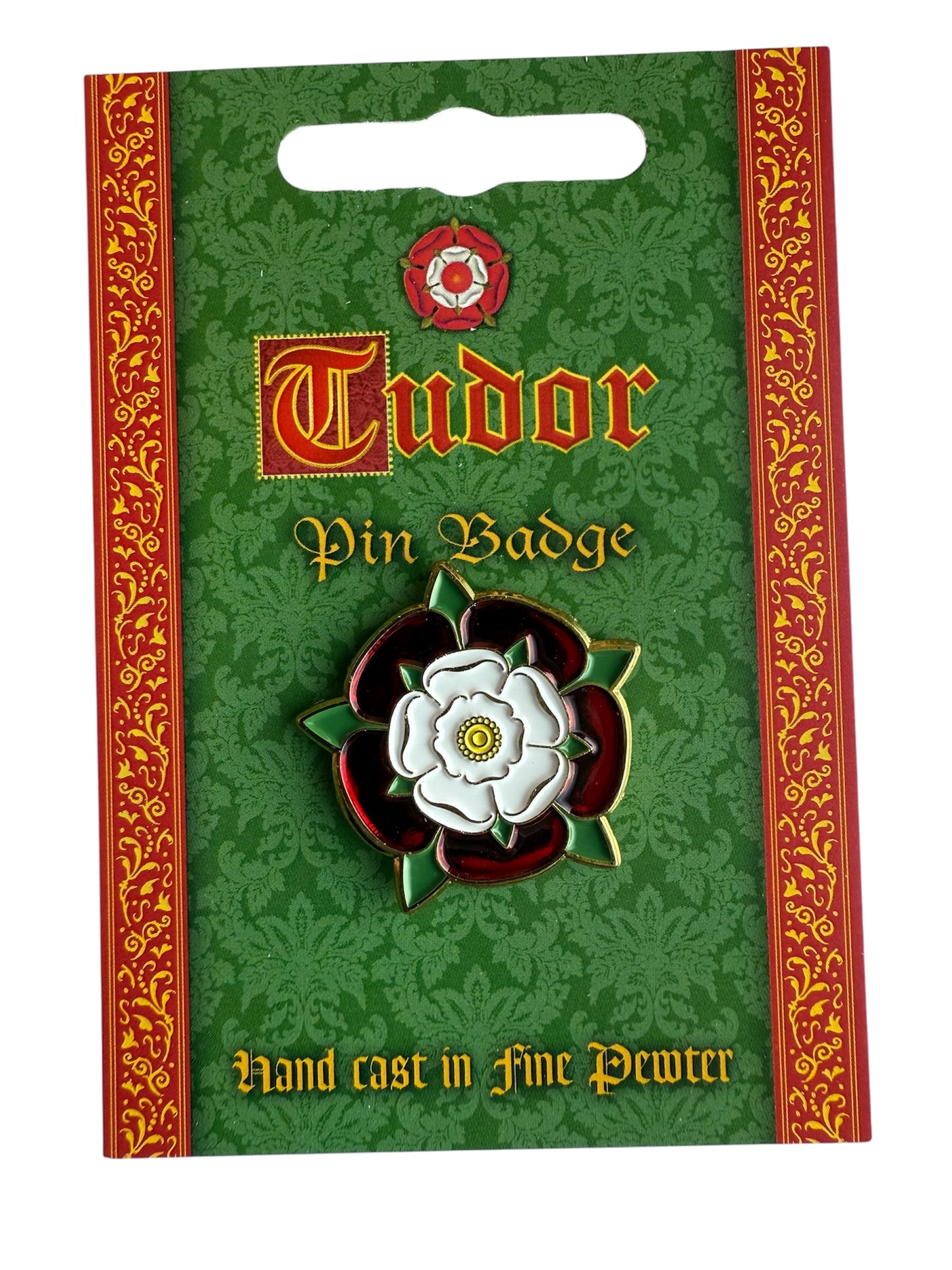 English Tudor Rose Enamel Pin Badge