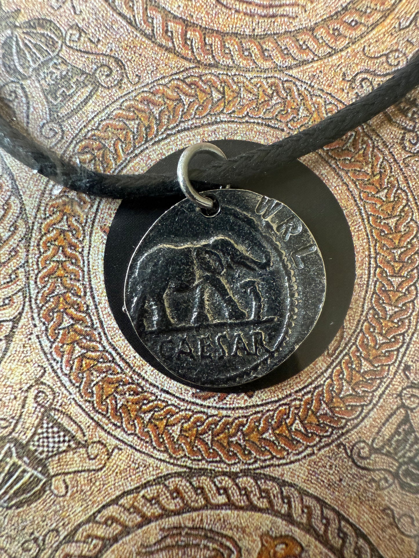 Roman Silver Denarius Julius Caesar Coin Pendant