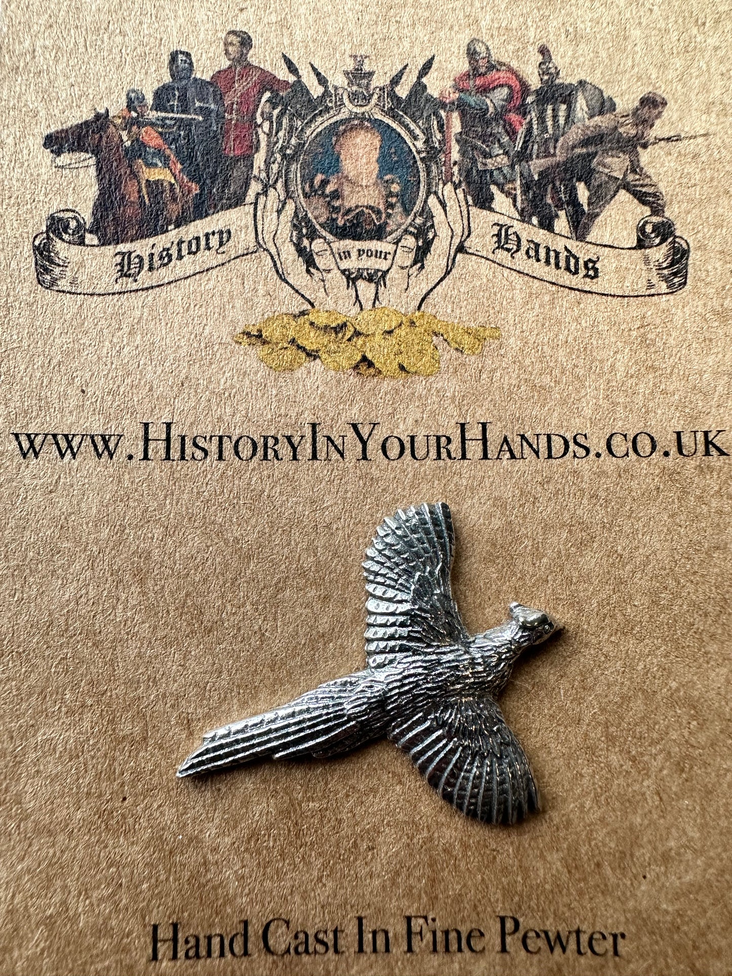 Pheasant Pin Badge In Fine Pewter