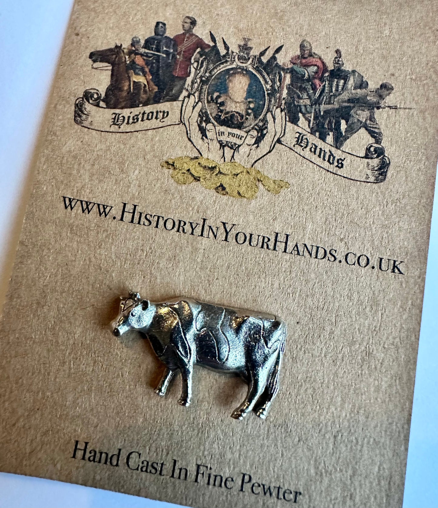 Friesian Cow Silver Pewter Pin Badge