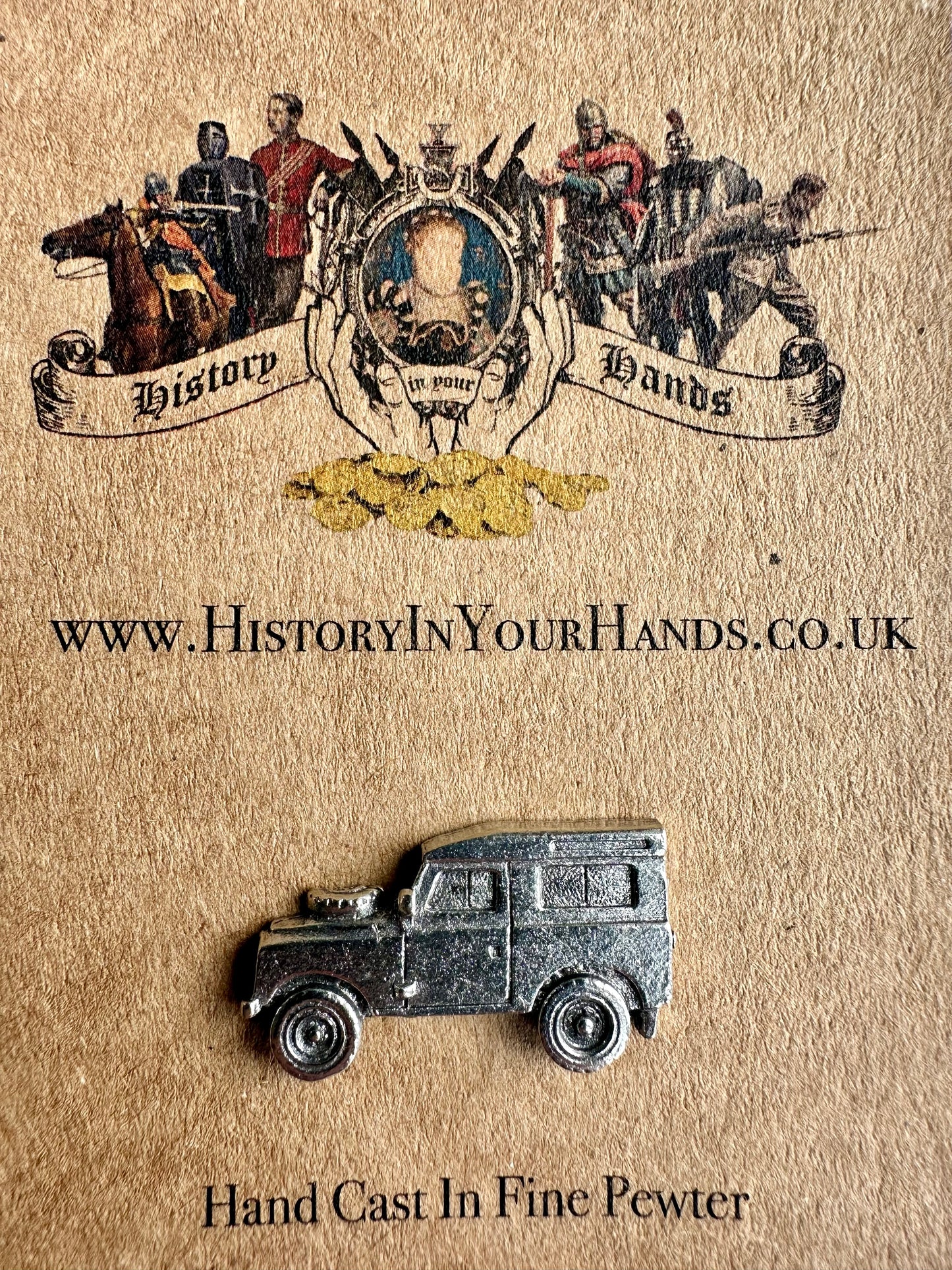 4x4 Land Rover Defender Pewter Pin Badge