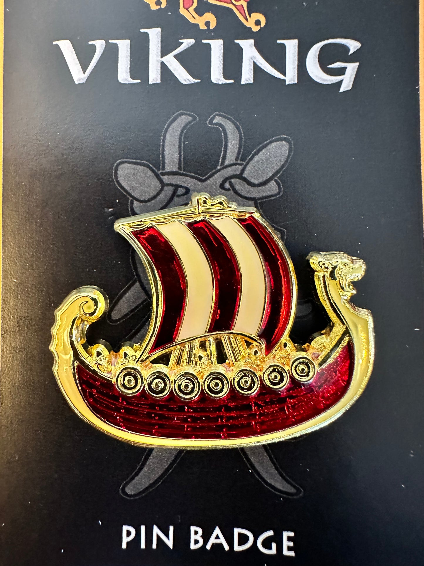 Viking Ship Enamelled Pin Badge