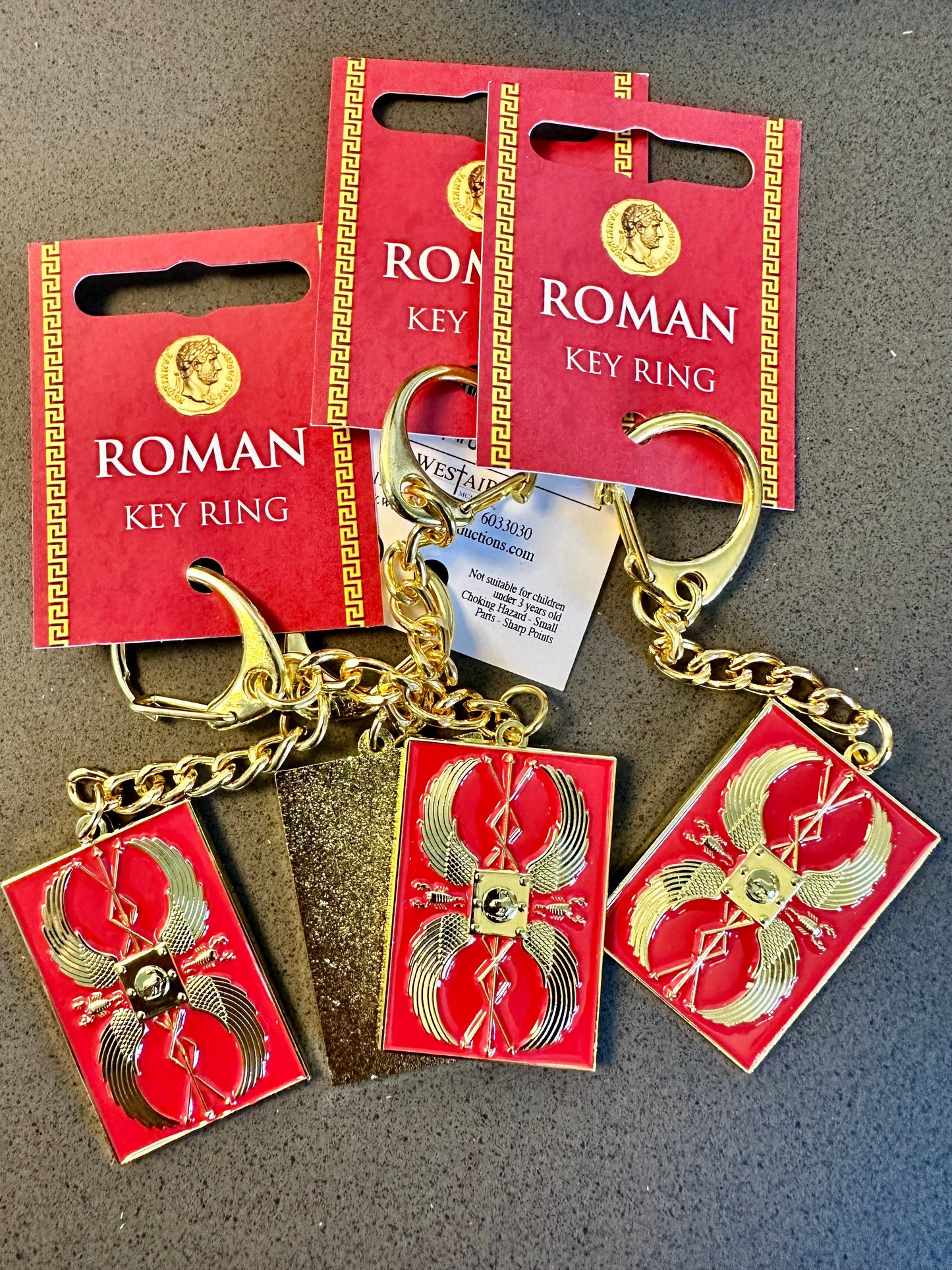 Roman Enamelled Infantry Shield Keyring