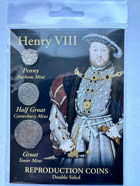 Henry VIII 3 Coin Set Silver Penny, Half Groat & Groat