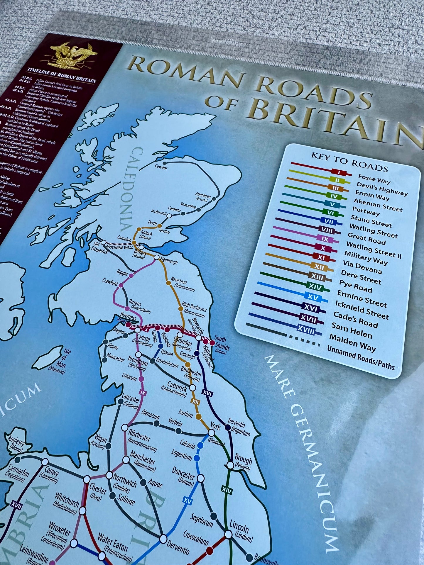 Roman Roads of Britain A3 Poster