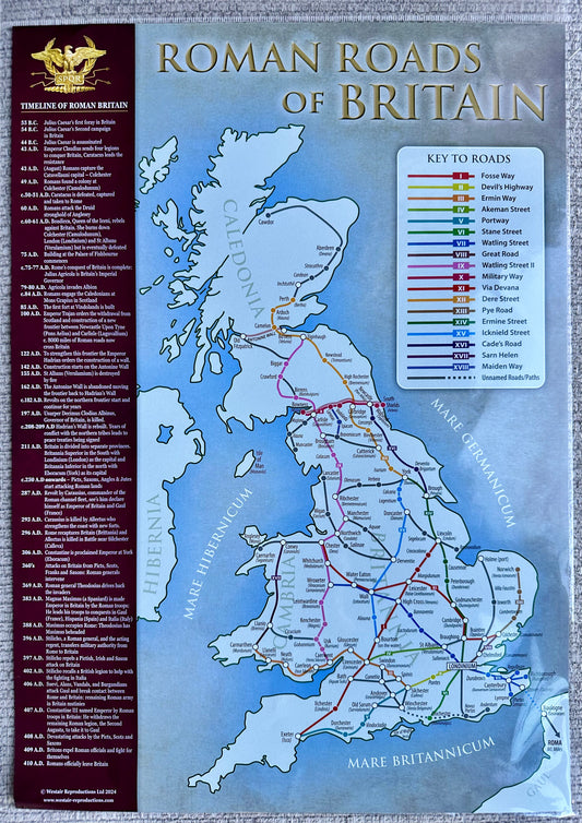 Roman Roads of Britain A3 Poster