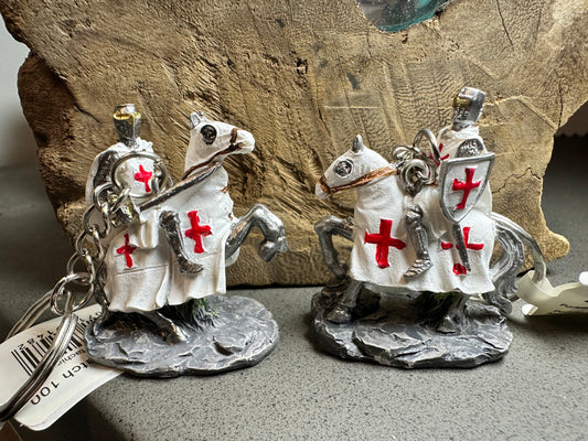 Crusader Knights Templar on Horseback Defender Keyring