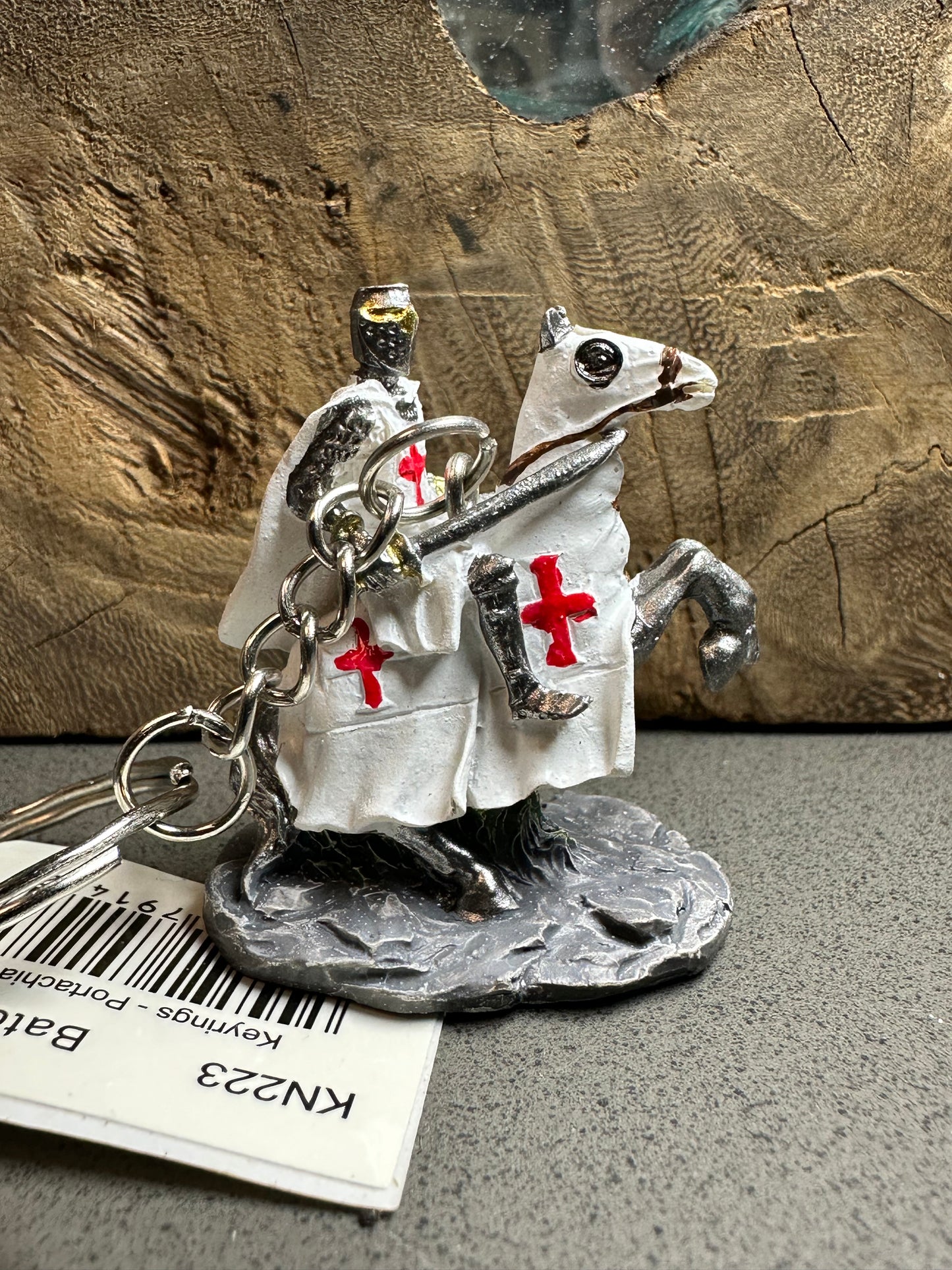 Crusader Knights Templar on Horseback Defender Keyring