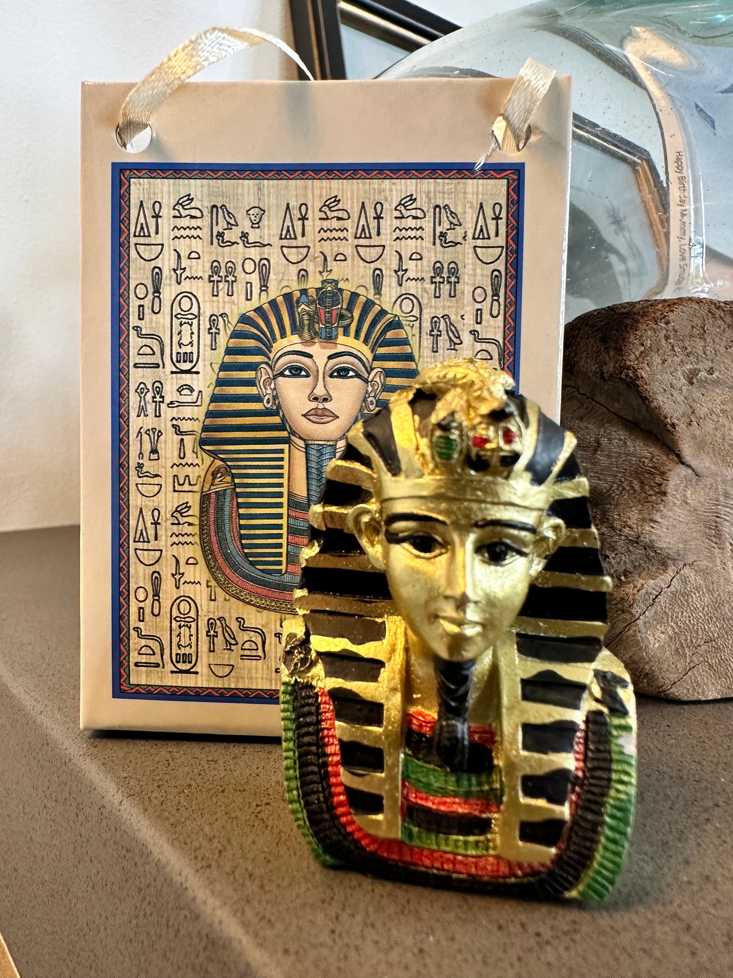 Mini Egyptian Gold Statue Nefertiti, Tutankhamen, Colossal