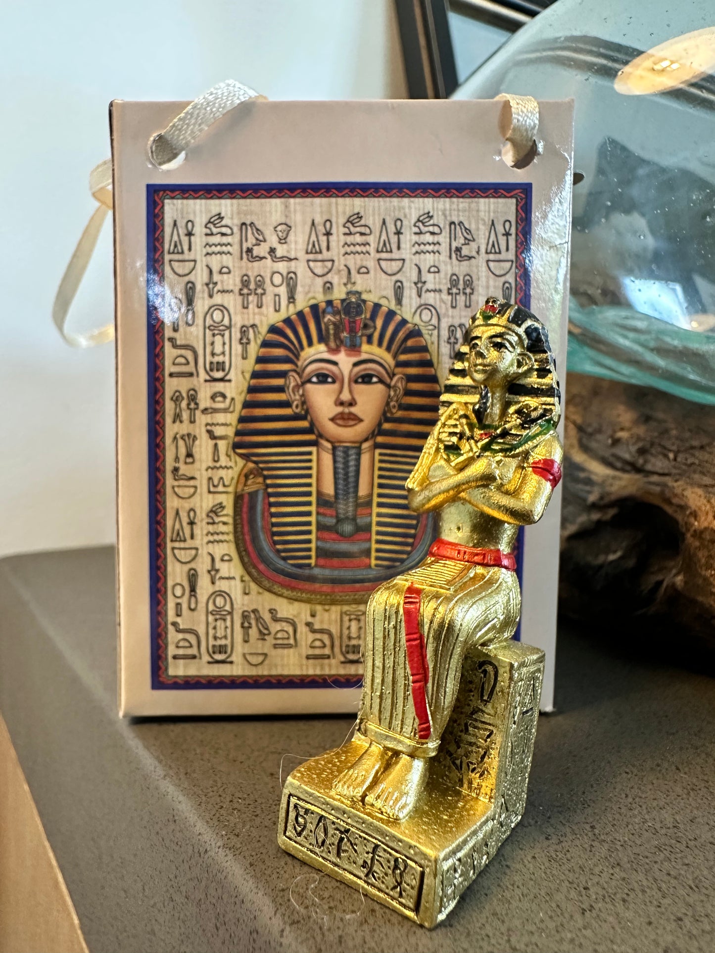 Mini Egyptian Gold Statue Nefertiti, Tutankhamen, Colossal