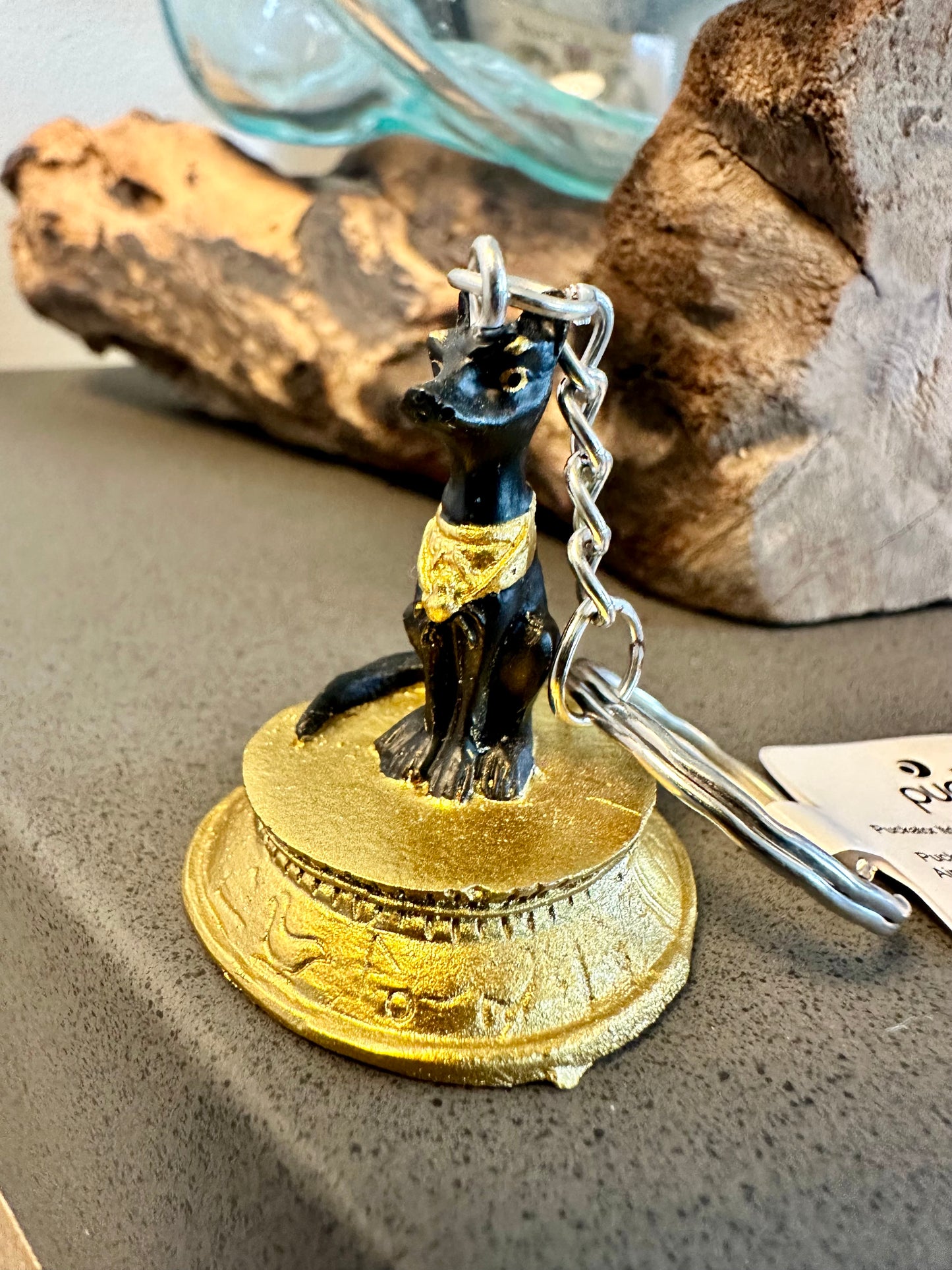Egyptian Gold Keyring Scarab, Pyramid, Nerfertiti, Anubis