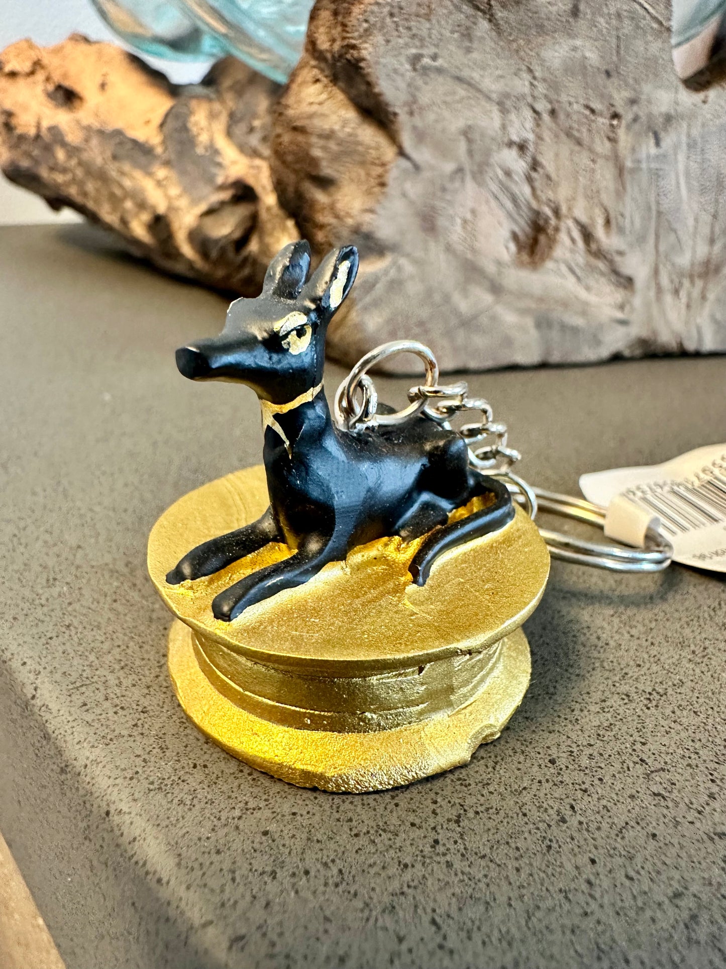 Egyptian Gold Keyring Scarab, Pyramid, Nerfertiti, Anubis