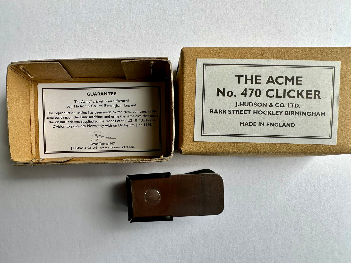 ACME No. 470 WW2 US Airborne D-Day Normandy Clicker Various Finishes