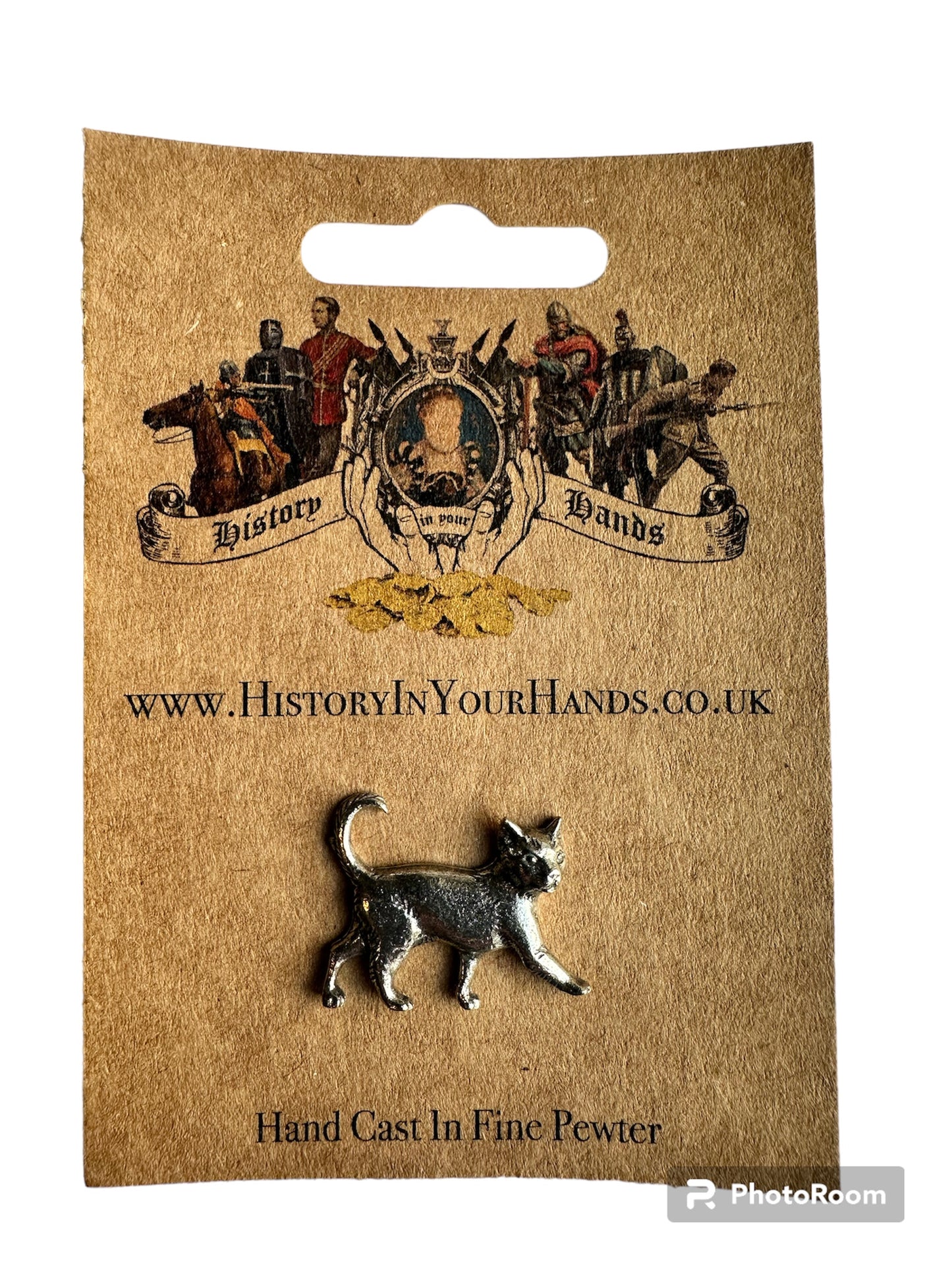 Cat Silver Pewter Pin Badge