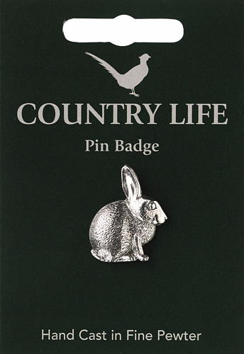 Rabbit Pewter Pin Badge