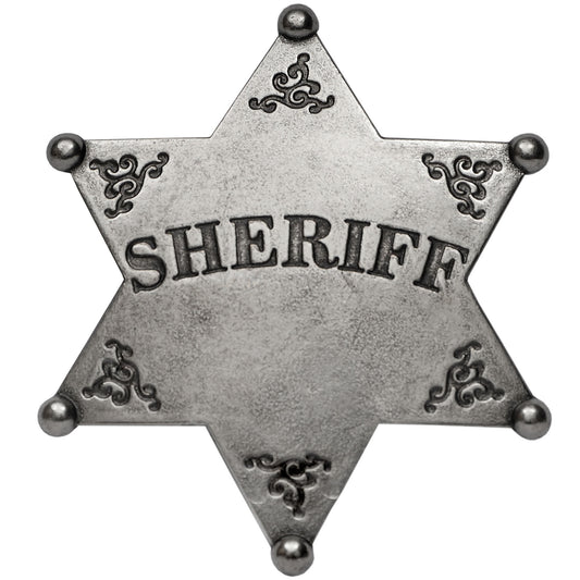 Six Point Star USA Sheriff’s Badge Full Size Metal