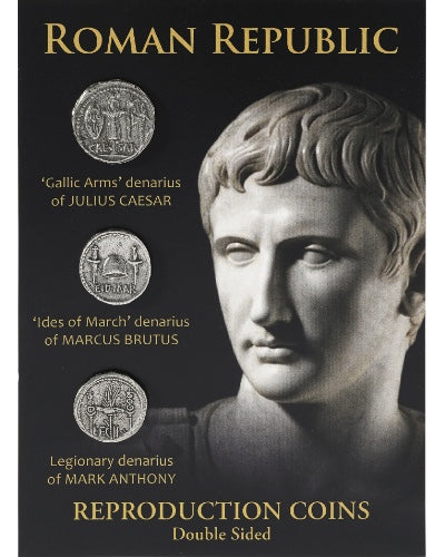 Roman Republic Silver Denarius Reproduction Coin Set of 3 Coins