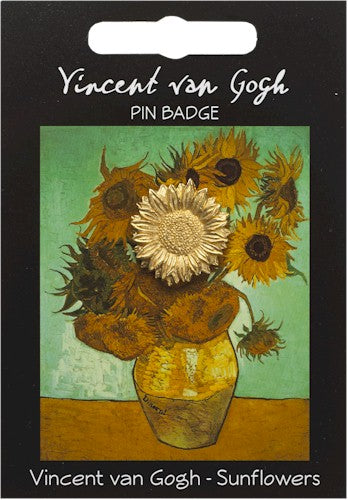 Van Gogh Sunflower Gold Plated Pin Badge