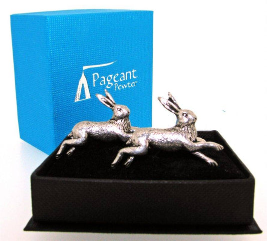Hare Silver Pewter Cufflinks