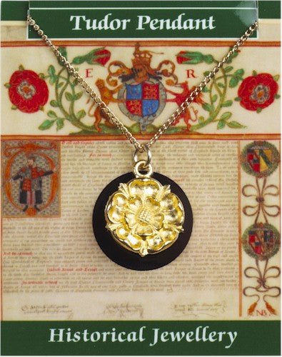 Tudor Rose Pendant on a Chain - Gold Plated