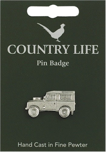 4x4 Land Rover Defender Pewter Keyring & Pin Badge