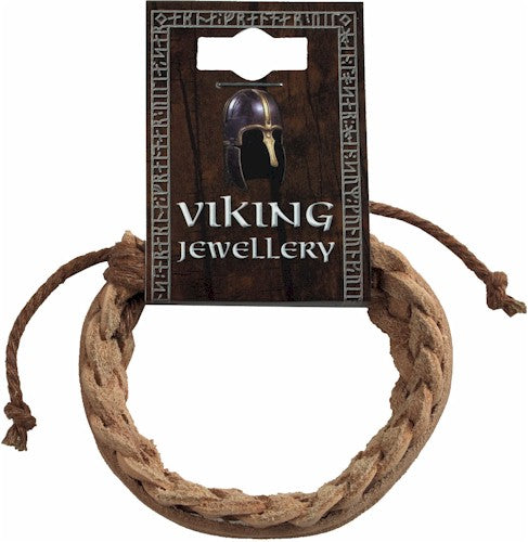 Viking Brown Leather Plaited Bracelet