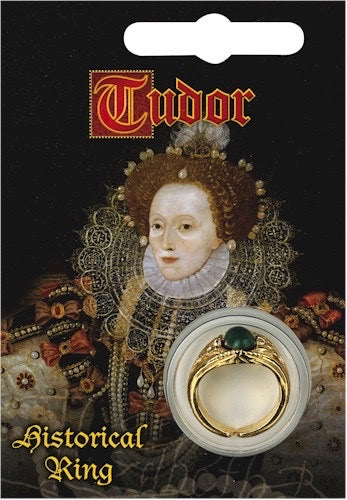 Elizabeth I Green/Blue/Red Gold Plated Gem Ring