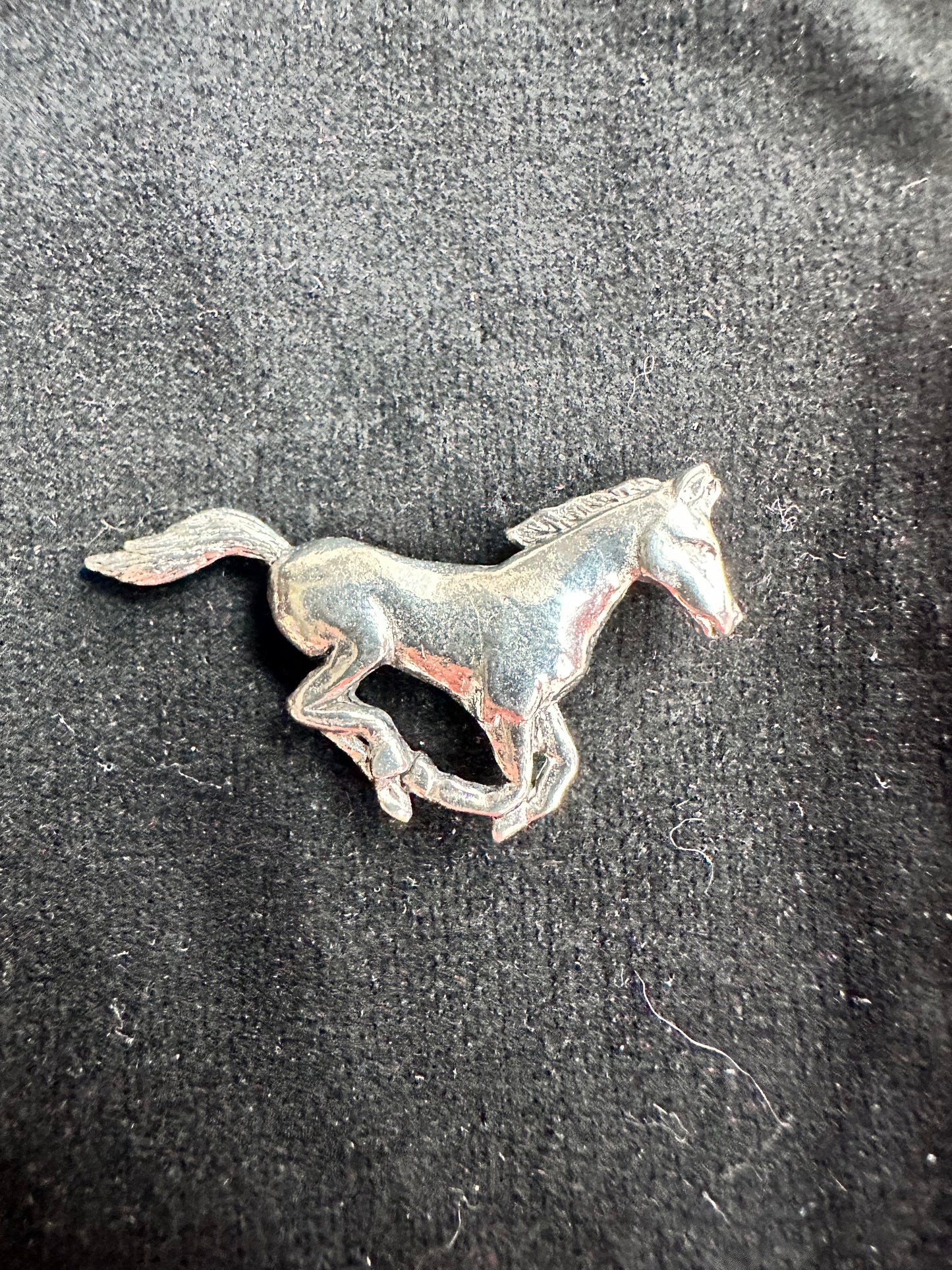 Running Horse Silver Pewter Pendant in Gift Bag
