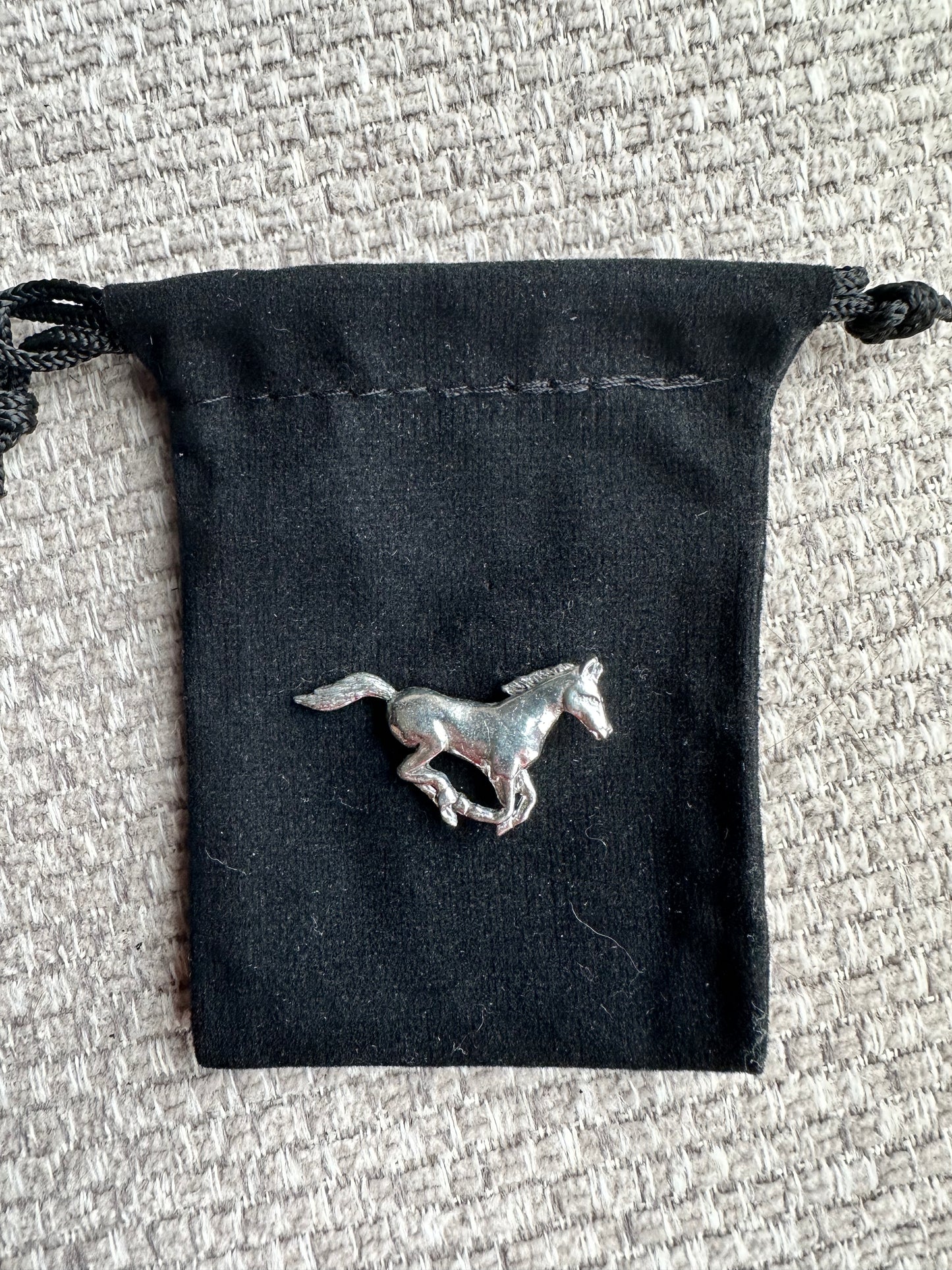 Running Horse Silver Pewter Pendant in Gift Bag