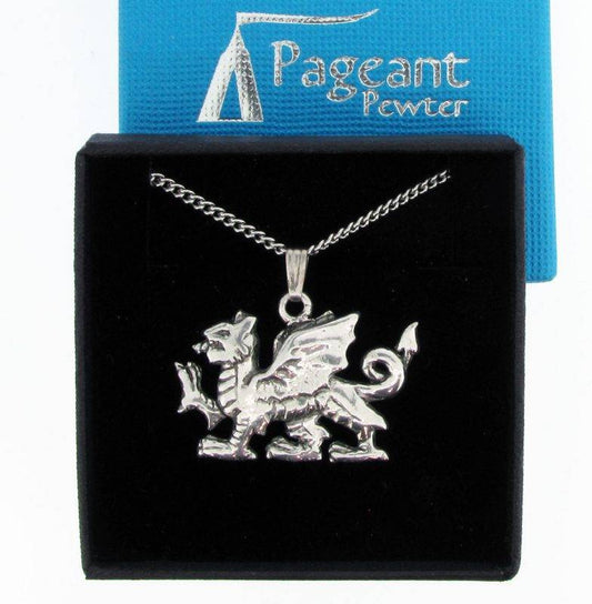 Welsh Dragon Silver Pewter Pendant
