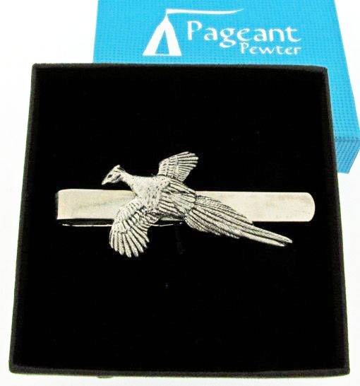Pheasant Silver Pewter Tie Clip
