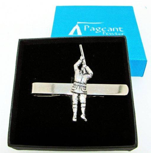 Shooter Game Keeper Shooting Silver Pewter Tie Clip