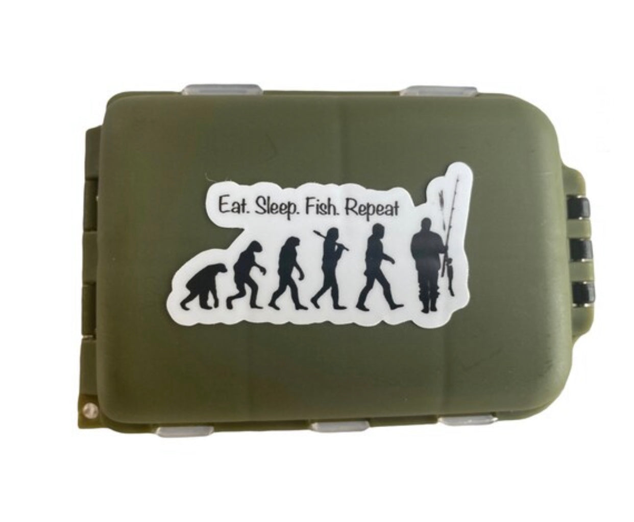 Small Clamshell Fishing Tackle Box 'Eat. Sleep. Fish. Repeat' – History In  Your Hands