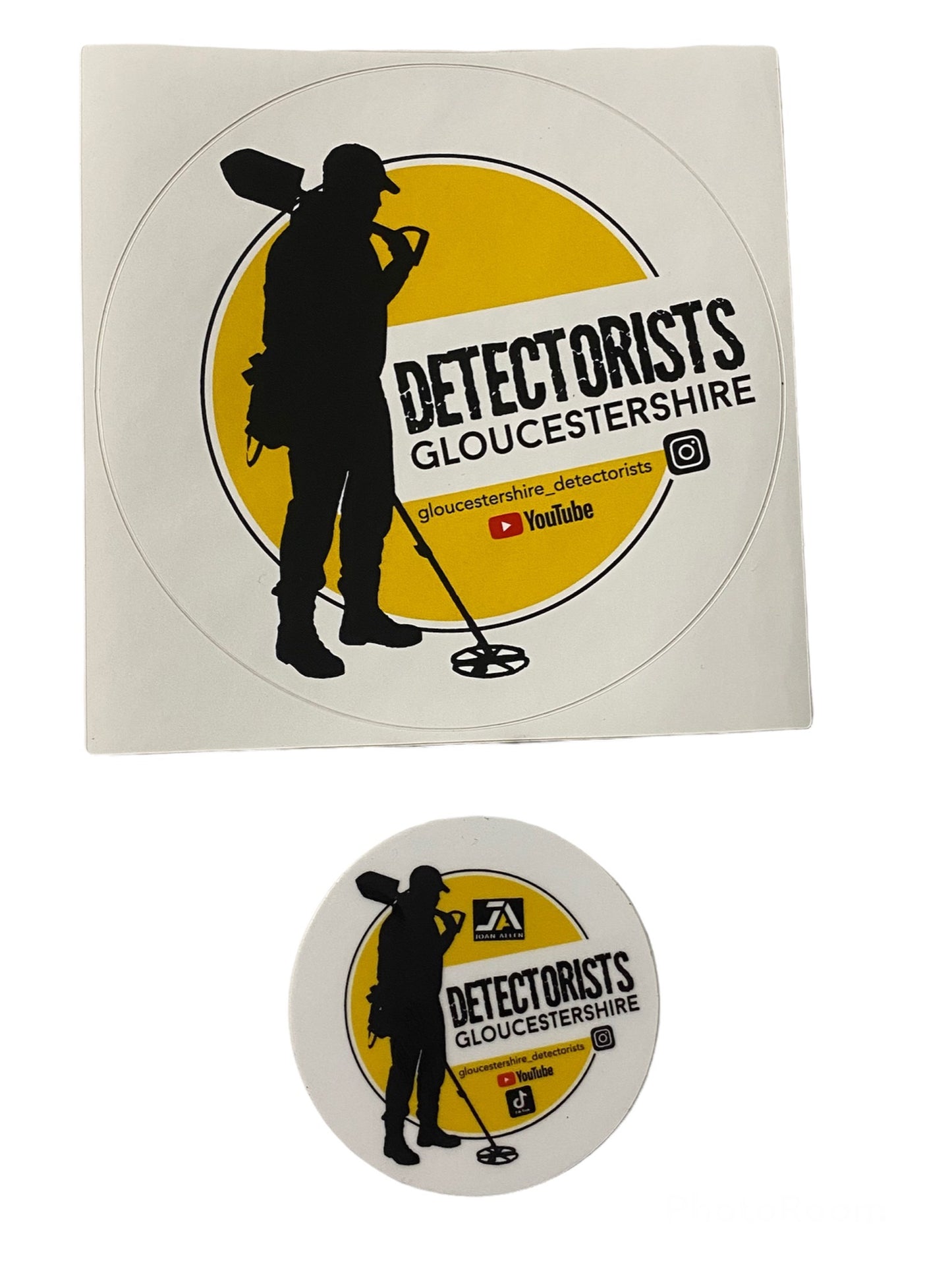 Gloucestershire Detectorists metal detecting vinyl sticker 10x10 CM and 5X5 CM