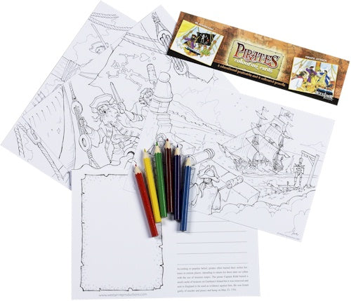 Pirate Educational Colouring Children's Kid's Postcards