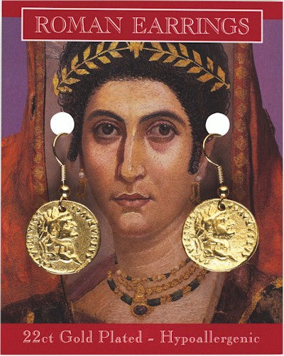 Roman Gold Plated Coin Earrings
