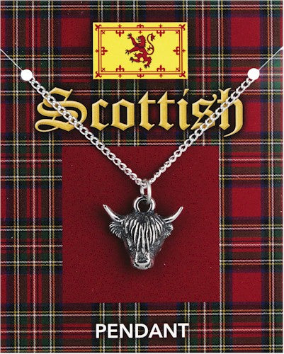 Scottish Highland Cow Head Pendant