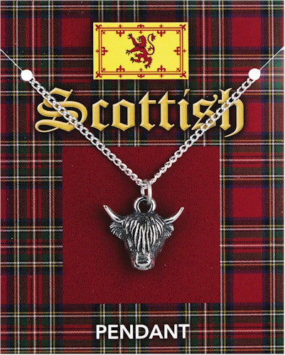 Scottish Highland Cow Head Pendant