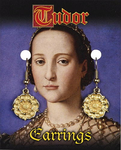 Tudor Rose Gold Plated Earrings
