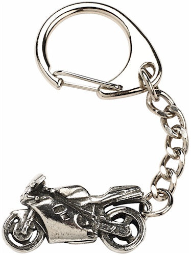 Sports Bike Motorbike Pewter Keyring
