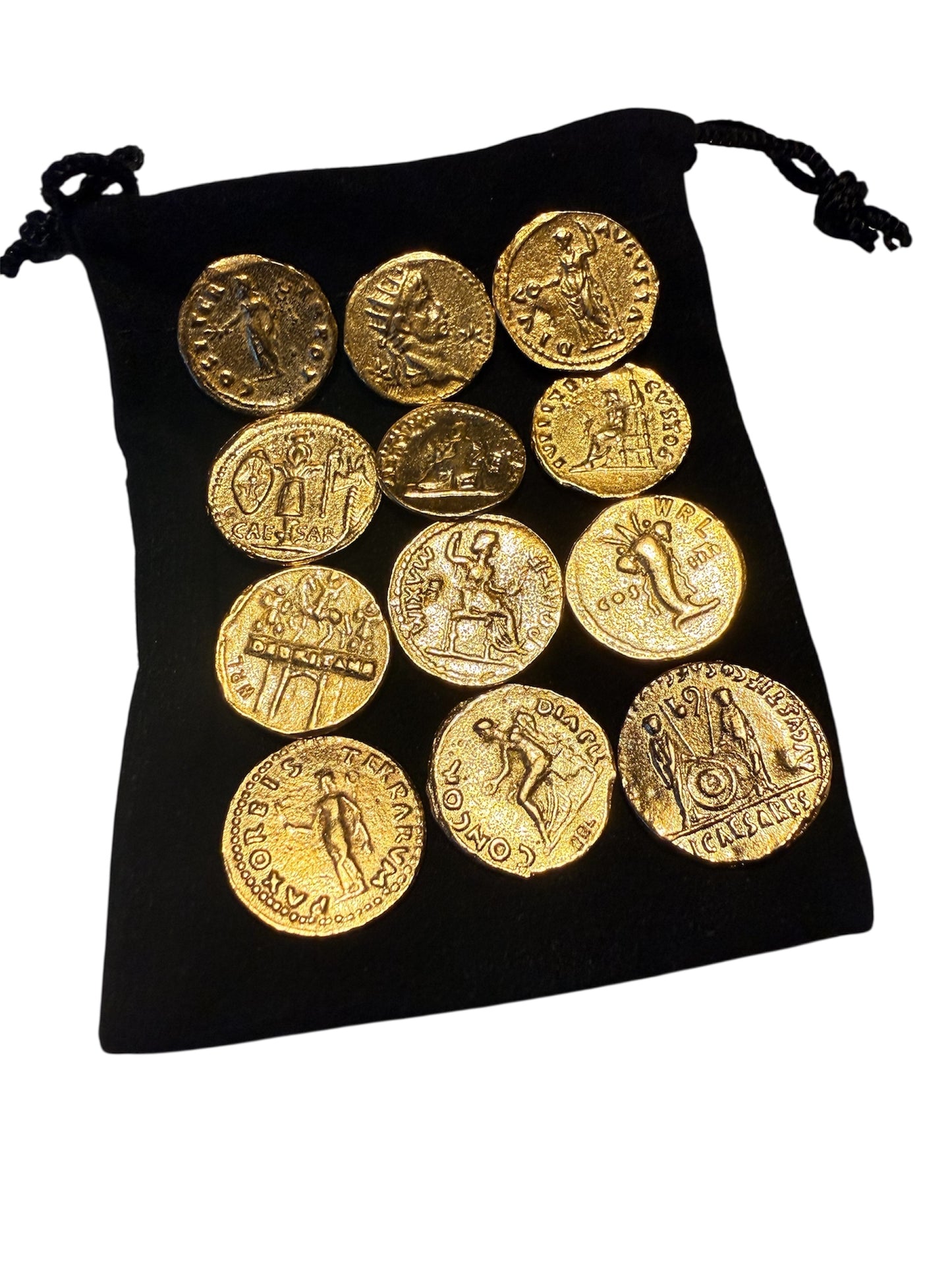 12 Gold Aureus Roman Emperor ‘Rulers of Rome’ Collectible Coins In Gift Bag
